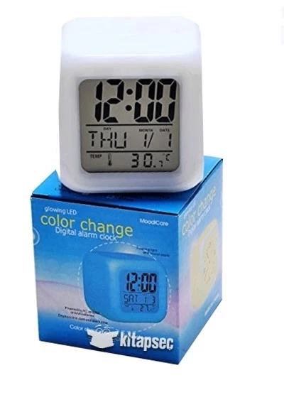 Renk Değiştiren Dijital Alarm Küp Saat - 3