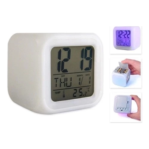 Renk Değiştiren Dijital Alarm Küp Saat - 2