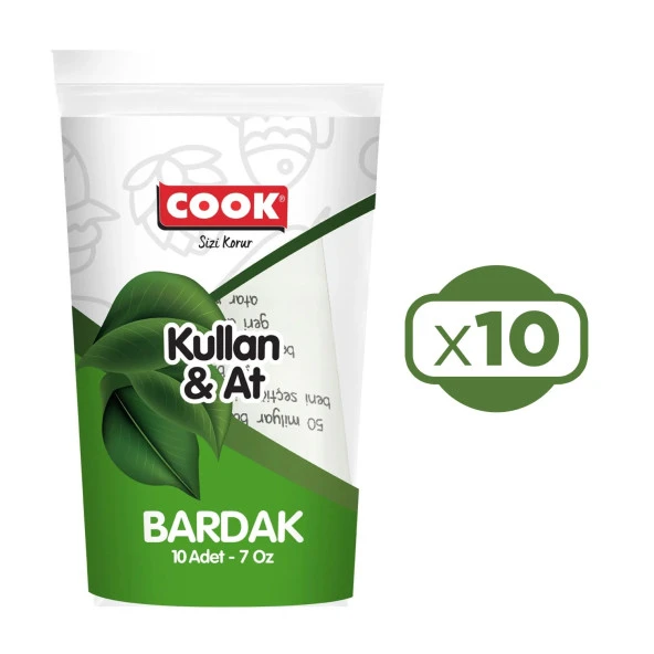 Cook Karton Bardak Kullan&At 10 lu 7 oz x 10 Paket (100 Adet)
