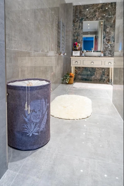 Torbalı ve Kulplu Püskül Detaylı Düzenleyici Çok Amaçlı Organizer Keçe Sepet -03631 - Resim 5