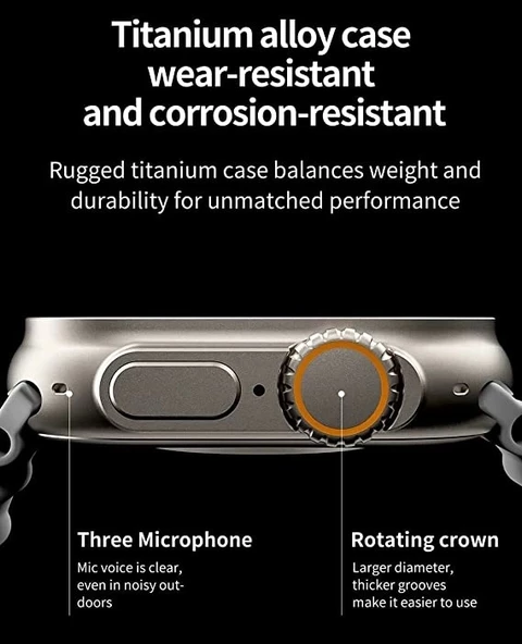 Ws28 Ultra 49mm Siri Tansiyon Ateş Nabız Ölçer Akıllı Saat - 2