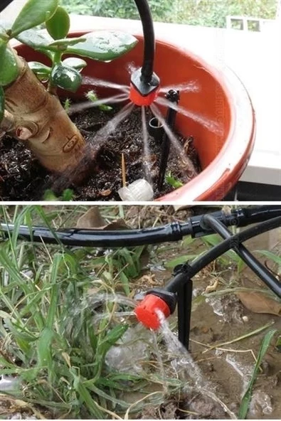 15 Metre Bahçe Damlama Sulama Sistemi Seti Hortum ve Ek Parçaları - 9