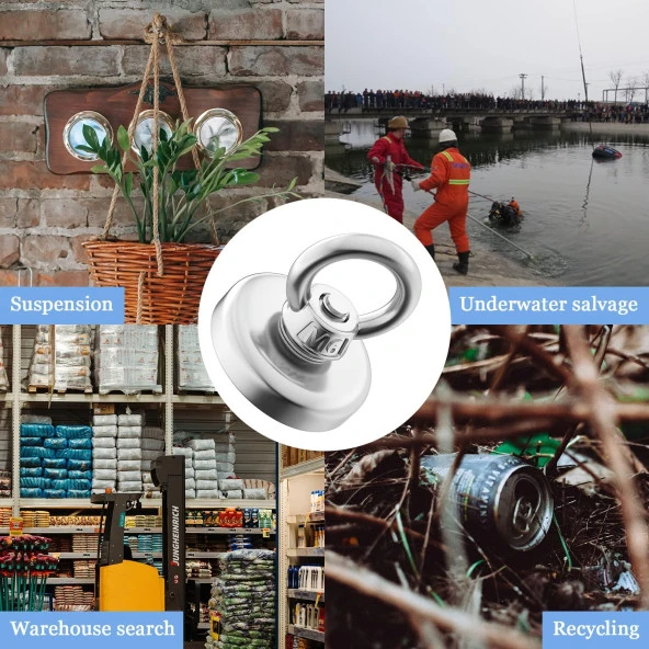 Valkyrie D20 10kg 20mm Askılı Güçlü Neodyum Mıknatıs Banyo Tuvalet Mutfak Askı Raf - 4