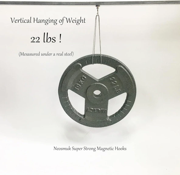 Valkyrie 10 Adet Neodyum Mıknatıs Askı Seti 14kg Taşıma Kanca Mutfak Buzdolabı Banyo Kapı Dolap Balkon Tekne - 11