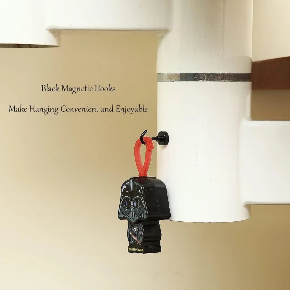 Valkyrie 10 Adet Neodyum Mıknatıs Askı Seti 14kg Taşıma Kanca Mutfak Buzdolabı Banyo Kapı Dolap Balkon Tekne Siyah - 8