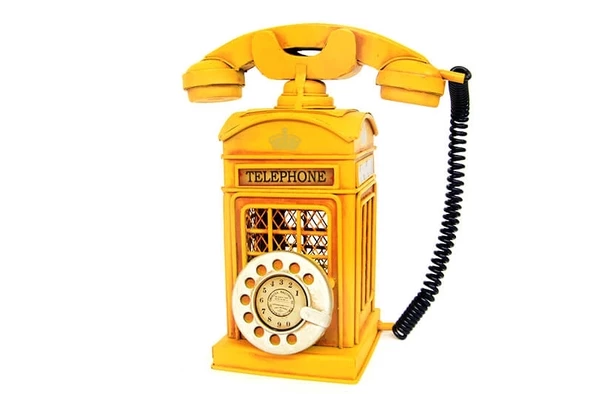 Vintage Tasarım Dekoratif Metal Ahizeli Telefon Kumbara