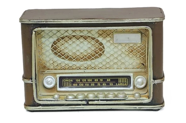 Vintage Tasarım Dekoratif Metal Radyo