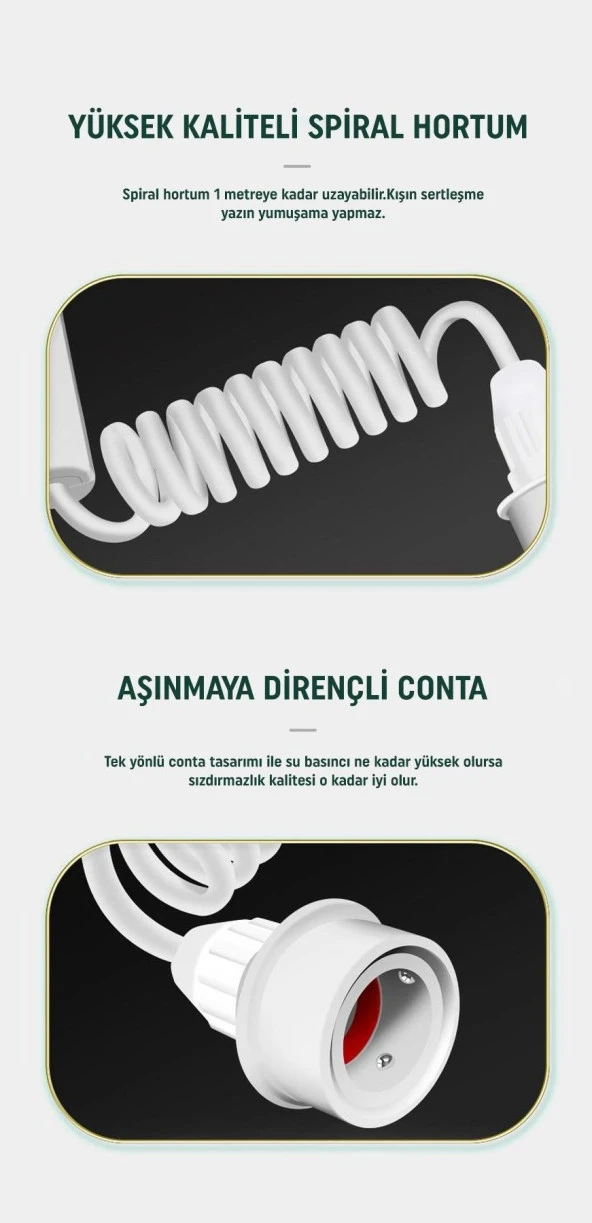 Valkyrie 2 Başlıklı Musluk Ağız Duşu Şarj Hazne Pil Derdi Yok 3 Kademe Evrensel Musluk Uyumu Kolay Kurulum - 5