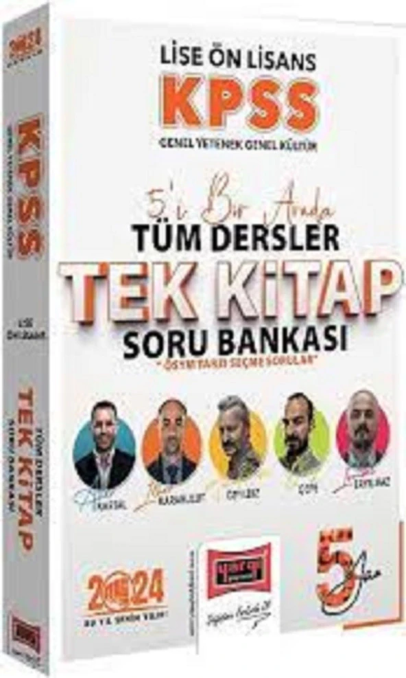 2024 KPSS Lise Ön Lisans GK-GY 5Yüz Ekibi 5`i Bir Arada Tüm Dersler Tek Kitap Konu Anlatımı Yargı Yayınları