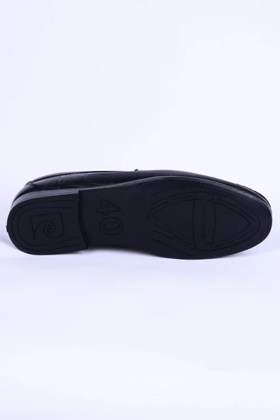 Pierre Cardin 25104 Loafer Deri Önü Tokalı Desenli Siyah Günlük Erkek Ayakkabı - 4