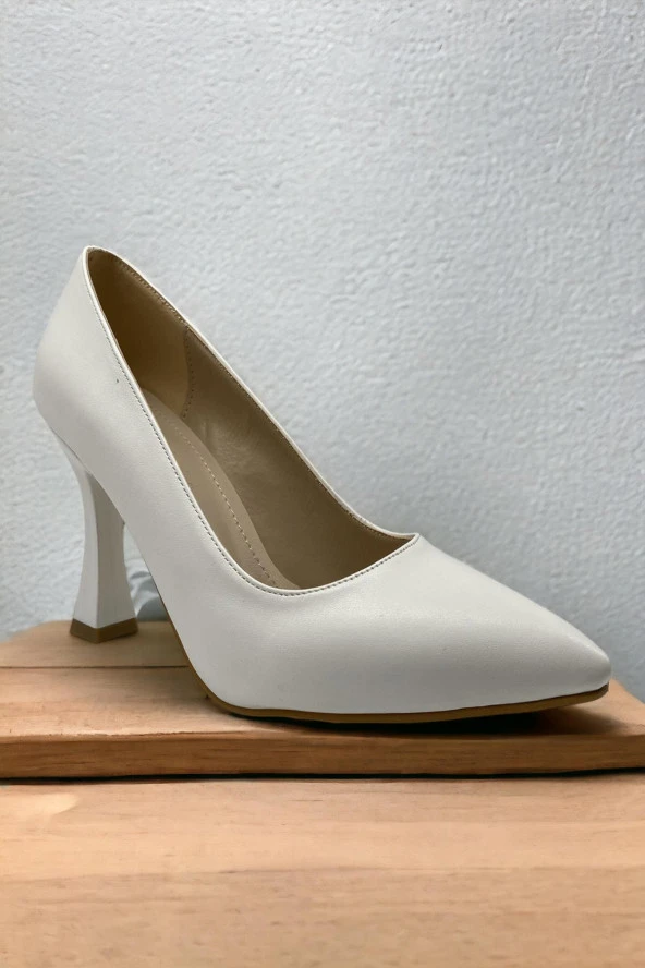 Massima 9532 Beyaz Kadın Abiye Topuklu Ayakkabı