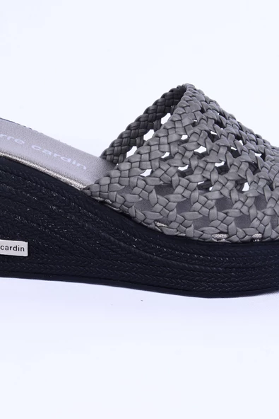 Pierre Cardin 3530 Hasır Rahat Taban Platin Günlük Kadın Terlik - 2