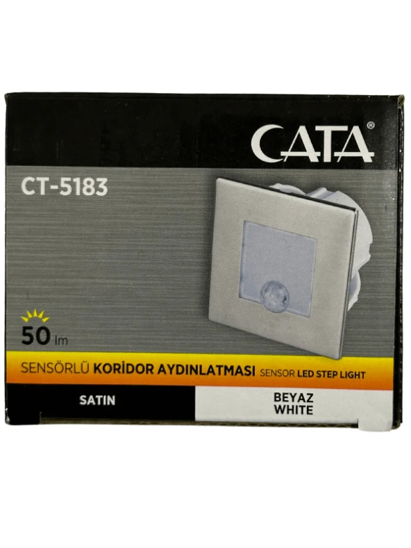 Cata CT-5183 1,5W 6400K (Beyaz Işık) Sensörlü Koridor Aydınlatması (2 Adet) - 2