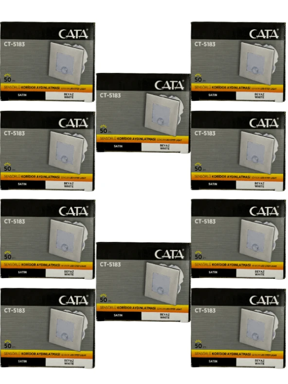 Cata CT-5183 1,5W 6400K (Beyaz Işık) Sensörlü Koridor Aydınlatması (10 Adet)