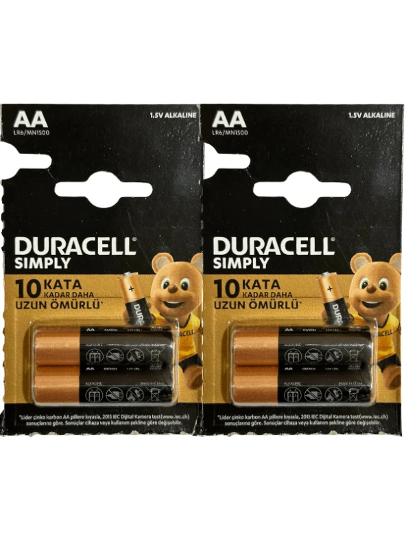 Duracell 1,5V AA Pil LR6/MN1500 Dörtlü Paket