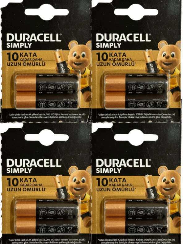 Duracell 1,5V AA Pil LR6/MN1500 Sekizli Paket