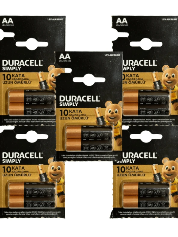 Duracell 1,5V AA Pil LR6/MN1500 Onlu Paket