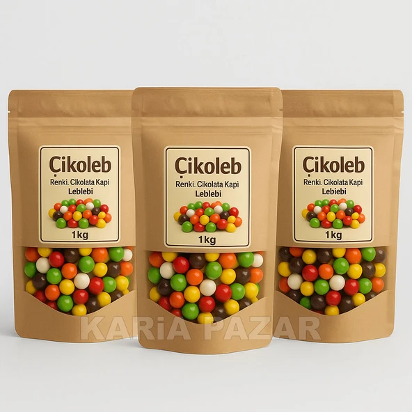 Çikoleb 3 X 1 kg Renkli Çikolata Kaplı Leblebi
