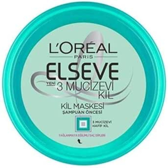 Elseve Loreal Paris 3 Mucizevi Kil Banyo Öncesi Kil Maskesi 150 ml