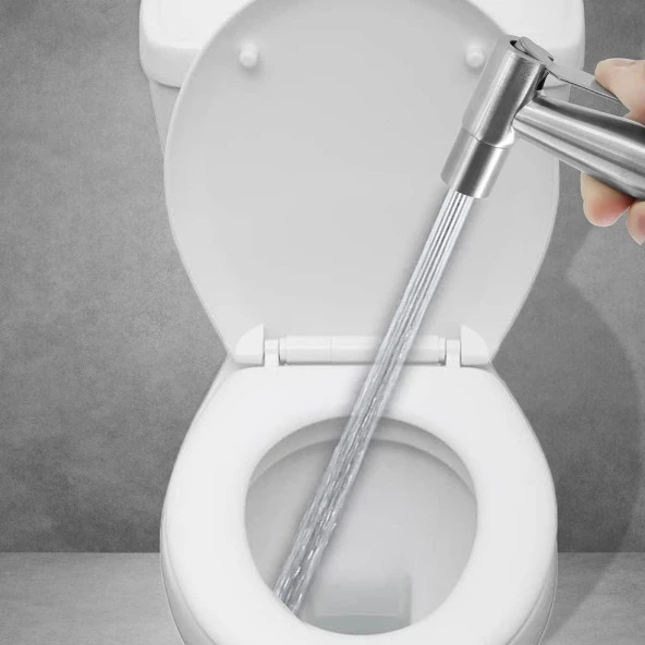 Valkyrie Paslanmaz Çelik Tuvalet Musluk Lavabo Bide Seti Kademeli Jet Püskürtme Spiral Hortum Kolay Montaj - 7