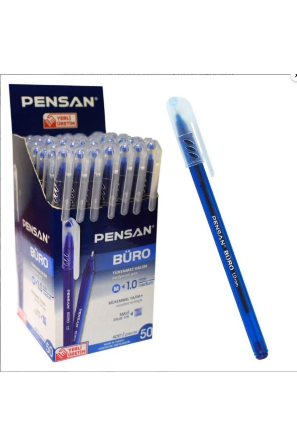 Pensan Büro 1.0 Mm Mavi Tükenmez Kalem 12 Adet