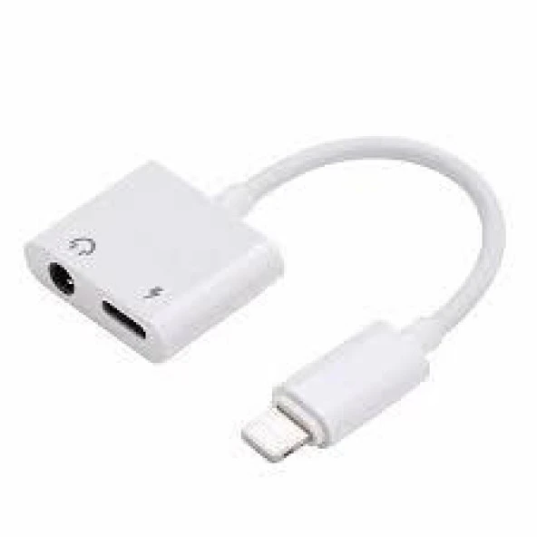 Apple iPhone Lightning To 3.5 mm Adaptör Ses Ve Şarj Dönüştürücü