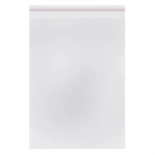 30 cm x 50 cm. Şeffaf Bantlı Jelatin - Yapışkanlı Poşet - 25 Adet - 3