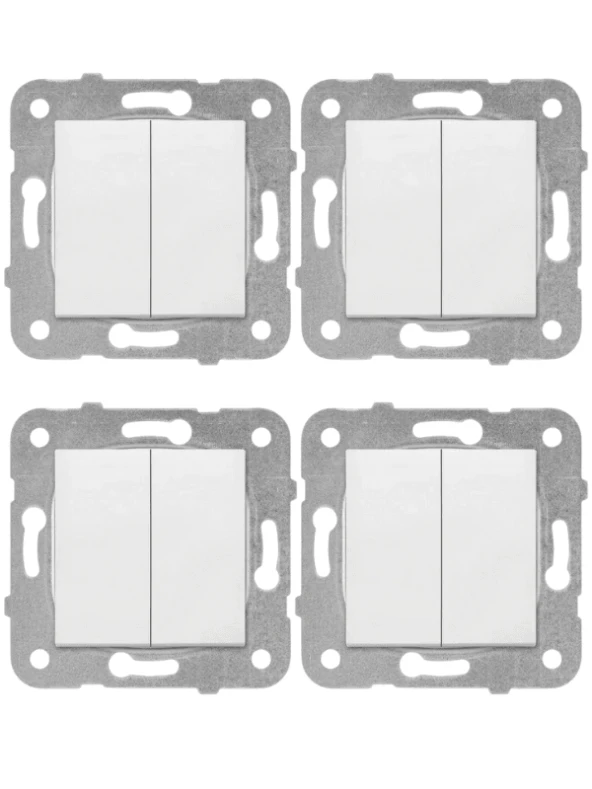 Viko Karre Komütatör Beyaz (Çerçeve Dahil) 90967002 (4 Adet)