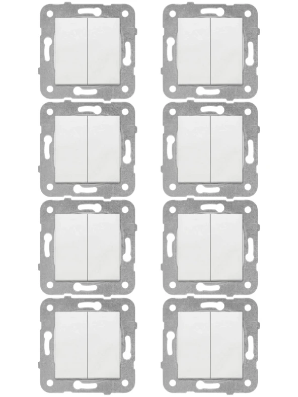 Viko Karre Komütatör Beyaz (Çerçeve Dahil) 90967002 (8 Adet)