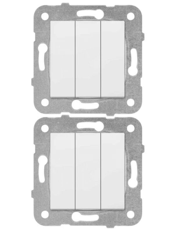 Viko Karre Üçlü Anahtar Beyaz (Çerçeve Dahil) 90967068 (2 Adet)