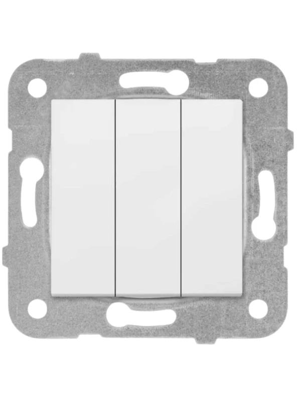 Viko Karre Üçlü Anahtar Beyaz (Çerçeve Dahil) 90967068 (2 Adet) - 2