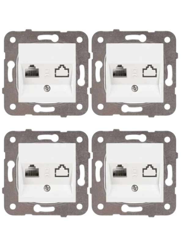 Viko Karre Tekli Nümeris Telefon Prizi Cat3 Beyaz (Çerçeve Dahil) 90967013 (4 Adet) ürün görseli 1