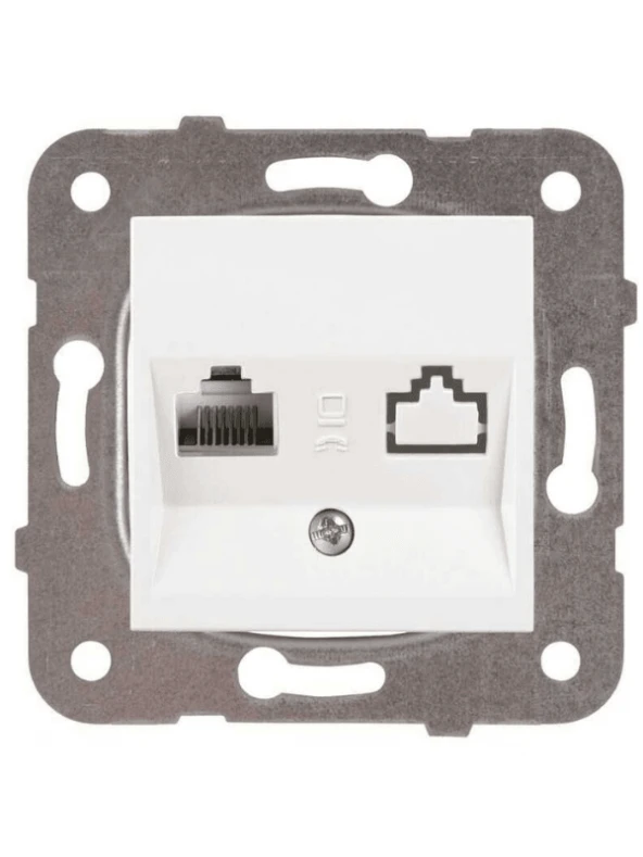 Viko Karre Tekli Nümeris Telefon Prizi Cat3 Beyaz (Çerçeve Dahil) 90967013 (4 Adet) - Resim 2