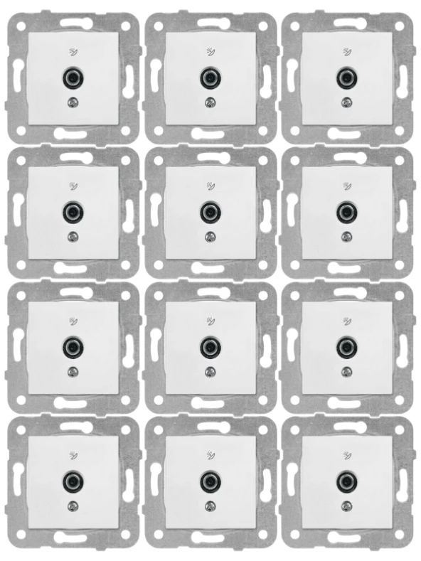 Viko Karre Uydu Prizi F Konnektörlü Sonlu Beyaz (Çerçeve Dahil) 90967009 (12 Adet)