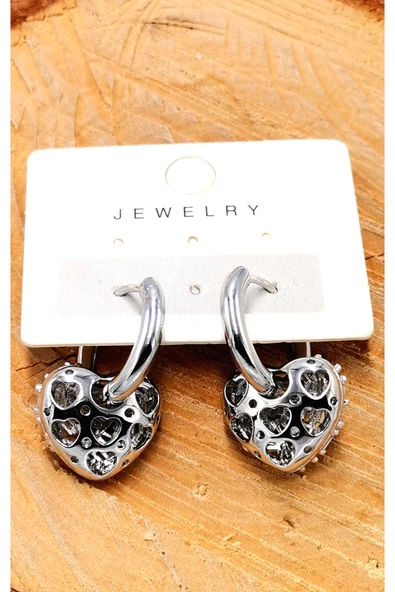 Çelik  Lüks Tasarım Küpe ürün görseli 1