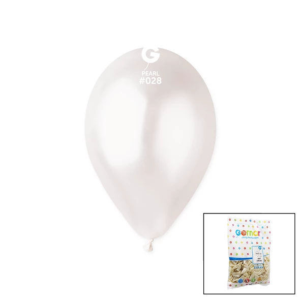 GM-110-28 METALİK - BEYAZ BALON 11&apos;&apos; - 28CM - 100 PARÇA (K0)