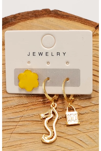 Çelik Lüks Tasarım Taşlı Küpe