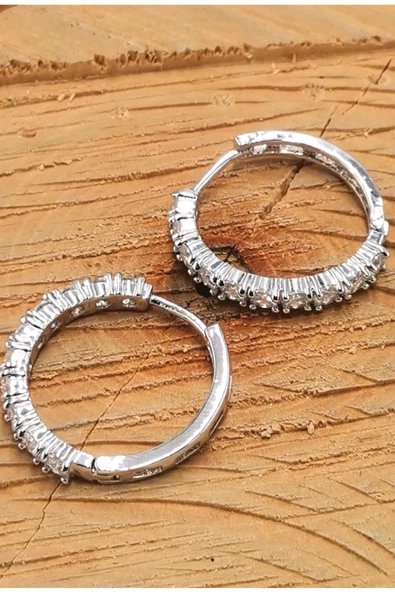 Çelik Lüks Tasarım Taşlı Küpe ürün görseli 1