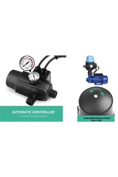 STAXX Su Pompası Paket Hidrofor Otomatik Sistem Su Pompası 0.5hp Bakır Sargı Tek Sarım Sargı - 3