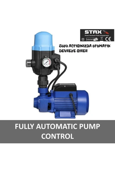 STAXX Su Pompası Paket Hidrofor Otomatik Sistem Su Pompası 0.5hp Bakır Sargı Tek Sarım Sargı - 4