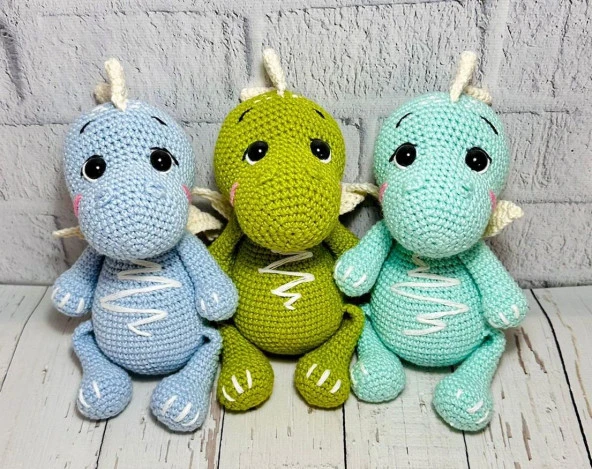 Şirin Ejderhalar Takımı Amigurumi Organik Oyuncak