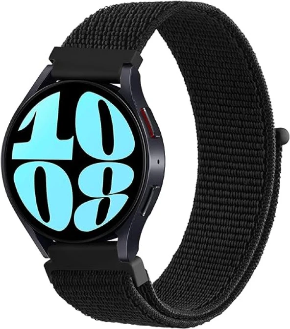 KNY Xiaomi Watch S2 20 MM İçin Hasır Kumaş Desenli Naylon Kayış-Kordon KRD-03 Siyah