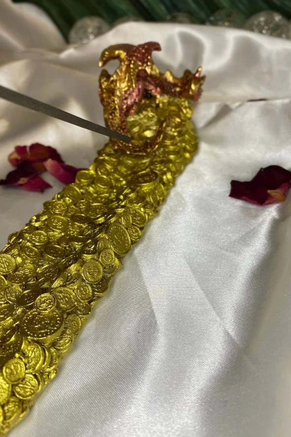 Ejderha Dragon Para Bereket Çubuk Tütsülük Gold - Resim 5