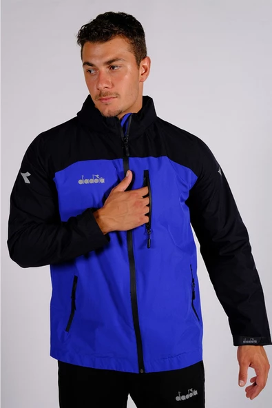 Diadora Elite - Erkek Mavi-Lacivert Su Geçirmez Spor Yağmurluk - 44YĞM10ELT - 5