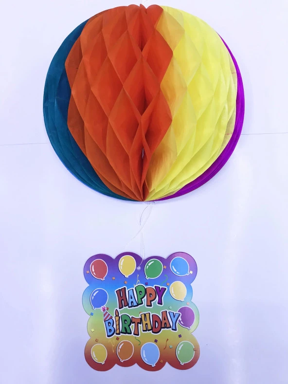 Kağıt Süs Happy Birthday Dekor 55 cm-0748