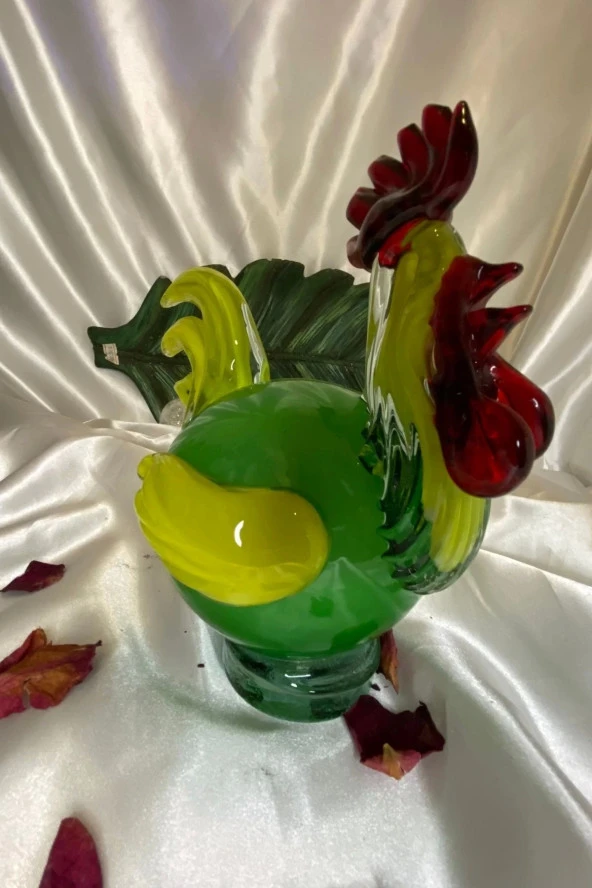 Dekoratif  Üfleme Cam Feng Shui Ejderah Yılında Koruyucu Horoz ürün görseli