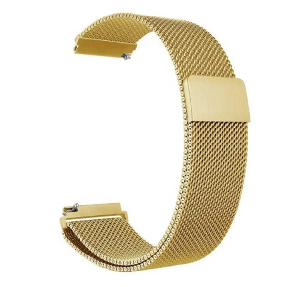 KNY Ferrucci Smart Watch FC191594 20 MM İçin Hasır Desenli Mıknatıslı Metal Kayış-Kordon KRD-01 Gold