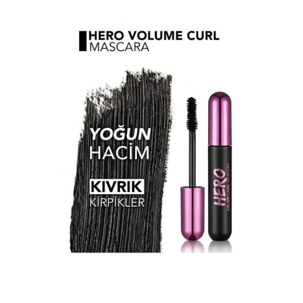 Flormar Hero Volume&Curl Mascara Yoğun Hacim Ve Kıvrım Veren Maskara - 6