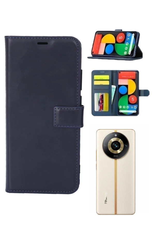 Realme 11 Pro Kamera Korumalı Cüzdanlı ve Kapaklı Kılıf - Resim 4