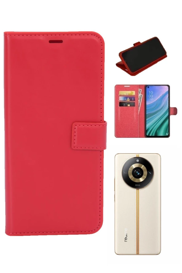 Realme 11 Pro Kamera Korumalı Cüzdanlı ve Kapaklı Kılıf - Resim 3